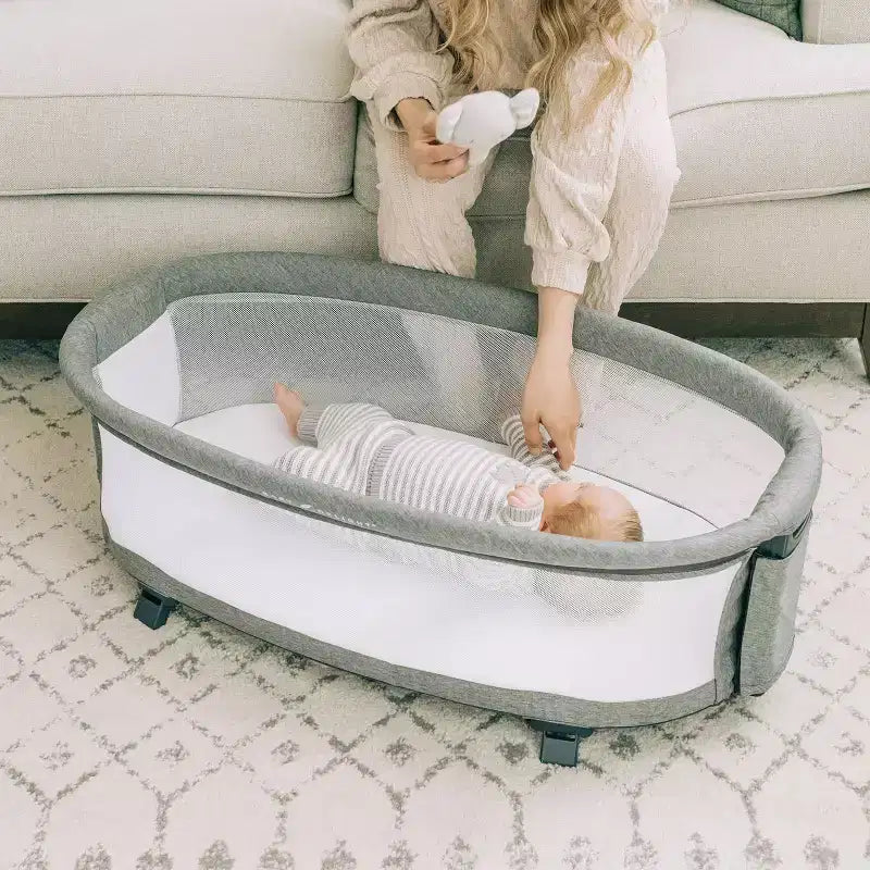 Culla da Comodino con Supporto, Struttura in Metallo, 1 Bambino (0-5 Mesi)