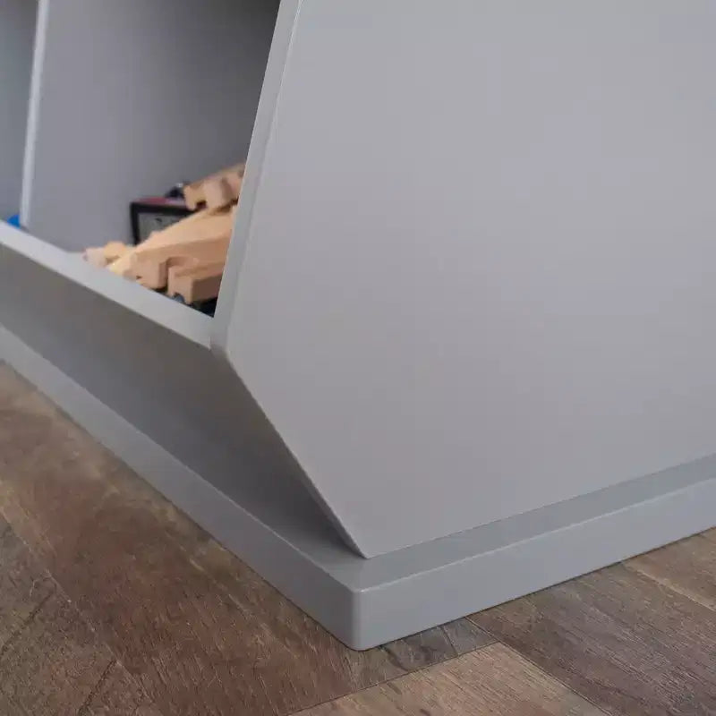 Cesto portaoggetti per bambini a 2 scomparti aperto grigio
