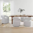 Sedia da pranzo moderna imbottita con ruote e schienale aperto, Singola, Colori assortiti