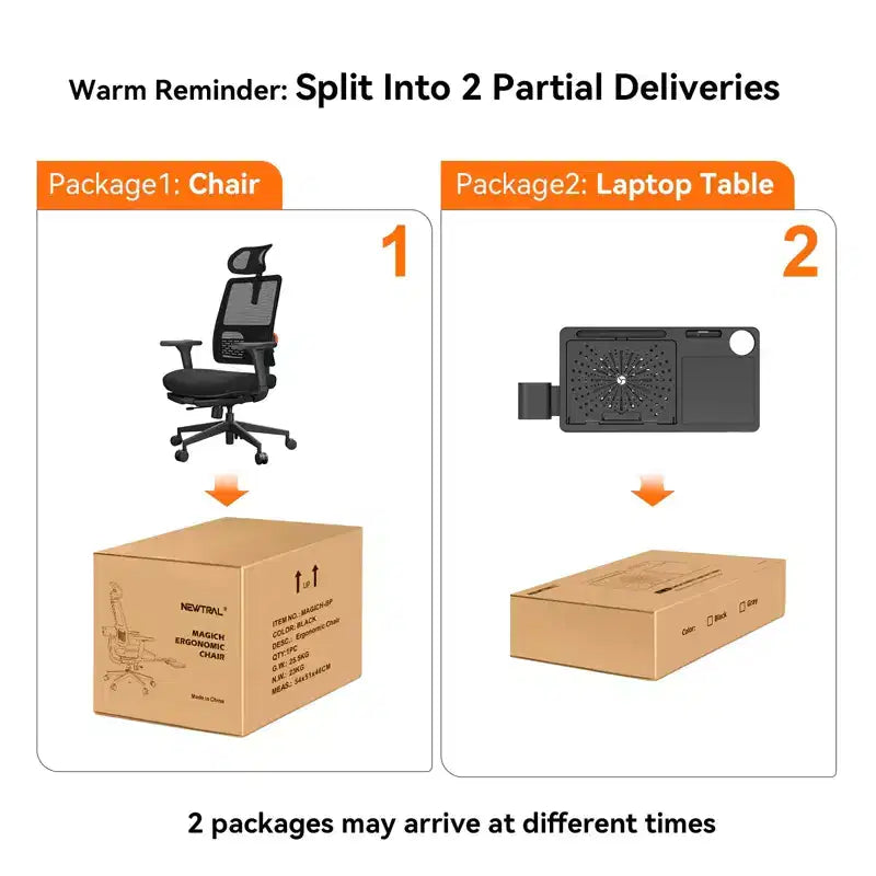 Sedia ergonomica Newtral con poggiapiedi - Sedia da ufficio per casa con supporto lombare, braccioli 4D, profondità e altezza del sedile regolabili - MAGICH-BP+LAPD-BLACK