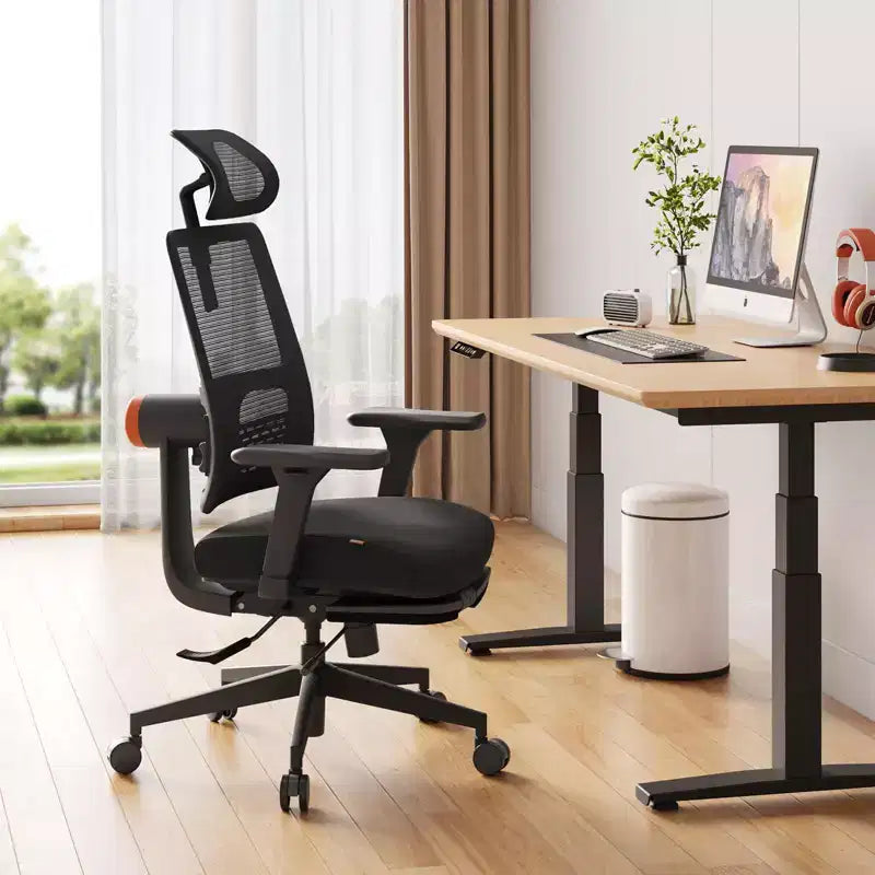 Sedia ergonomica Newtral con poggiapiedi - Sedia da ufficio per casa con supporto lombare, braccioli 4D, profondità e altezza del sedile regolabili - MAGICH-BP+LAPD-BLACK