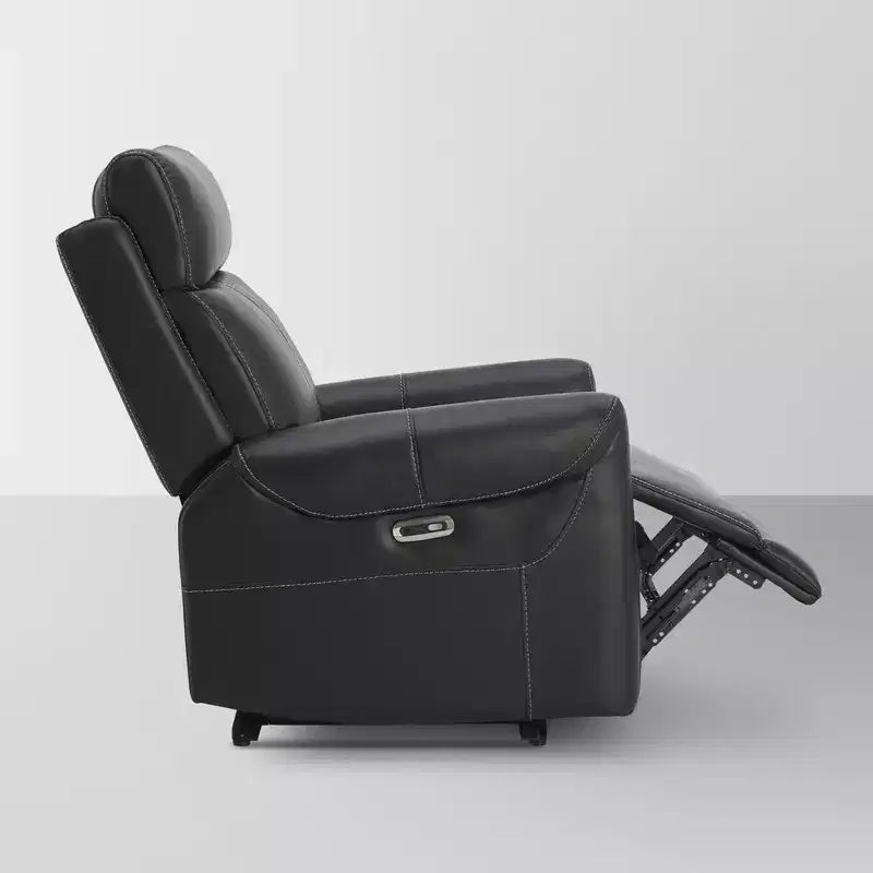 Poltrona reclinabile a parete nera/marrone con porte USB, 1 posto