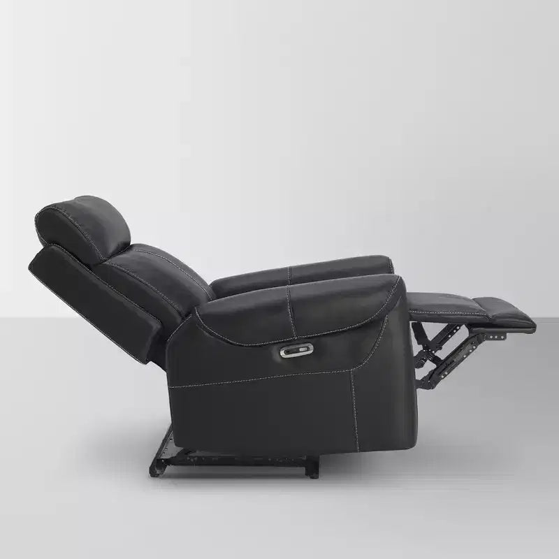Poltrona reclinabile a parete nera/marrone con porte USB, 1 posto