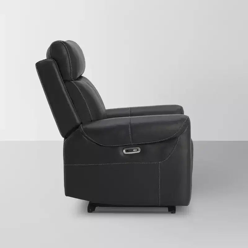 Poltrona reclinabile a parete nera/marrone con porte USB, 1 posto
