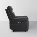 Poltrona reclinabile a parete nera/marrone con porte USB, 1 posto