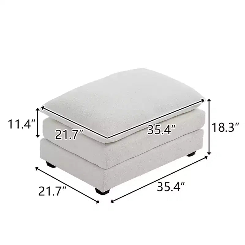 Pouf in ciniglia a doppio cuscino – Nero / Blu / Bianco, 1 posto
