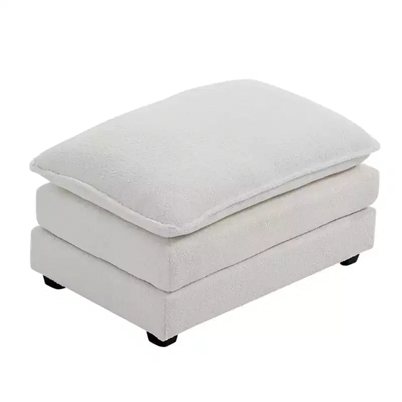 Pouf in ciniglia a doppio cuscino – Nero / Blu / Bianco, 1 posto