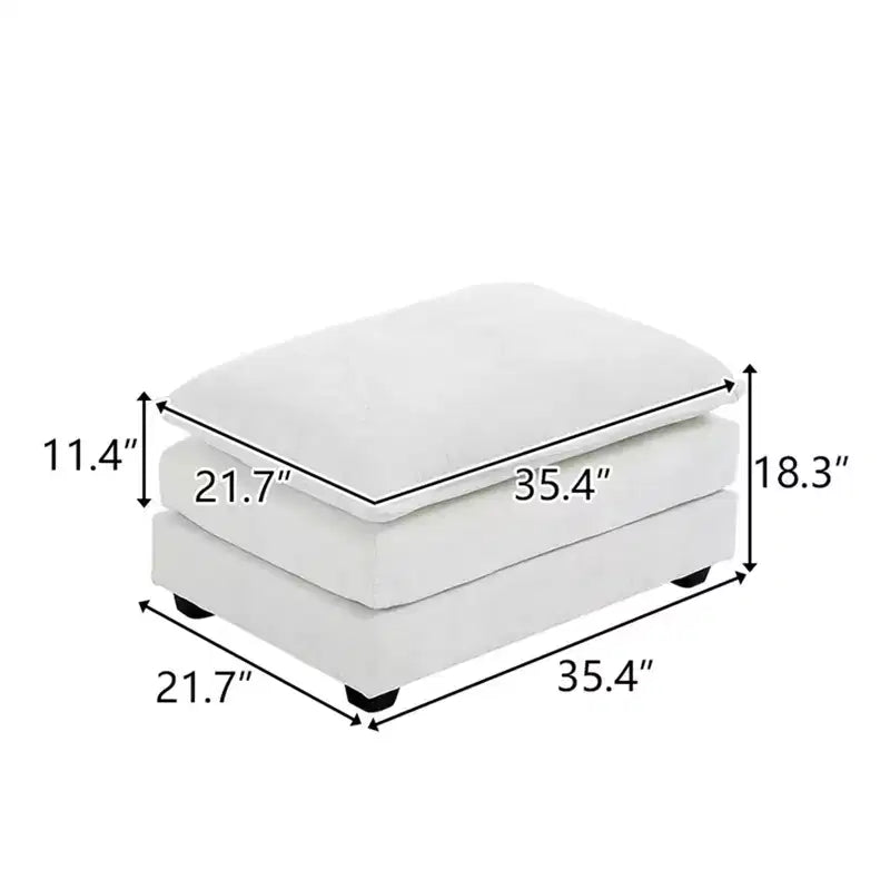 Pouf in ciniglia a doppio cuscino – Nero / Blu / Bianco, 1 posto