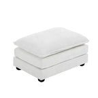 Pouf in ciniglia a doppio cuscino – Nero / Blu / Bianco, 1 posto