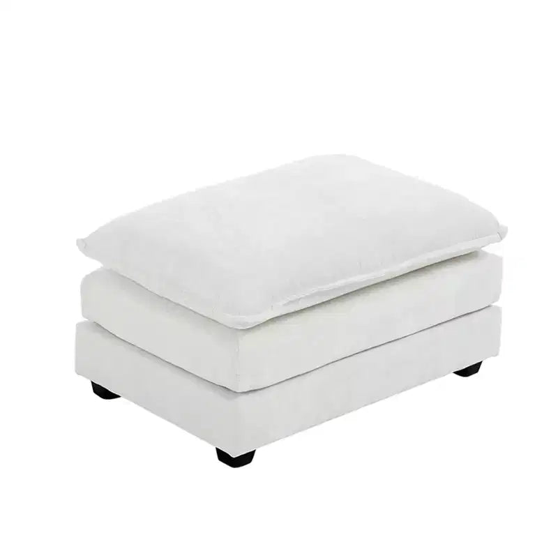 Pouf in ciniglia a doppio cuscino – Nero / Blu / Bianco, 1 posto