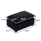 Pouf in ciniglia a doppio cuscino – Nero / Blu / Bianco, 1 posto