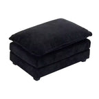 Pouf in ciniglia a doppio cuscino – Nero / Blu / Bianco, 1 posto