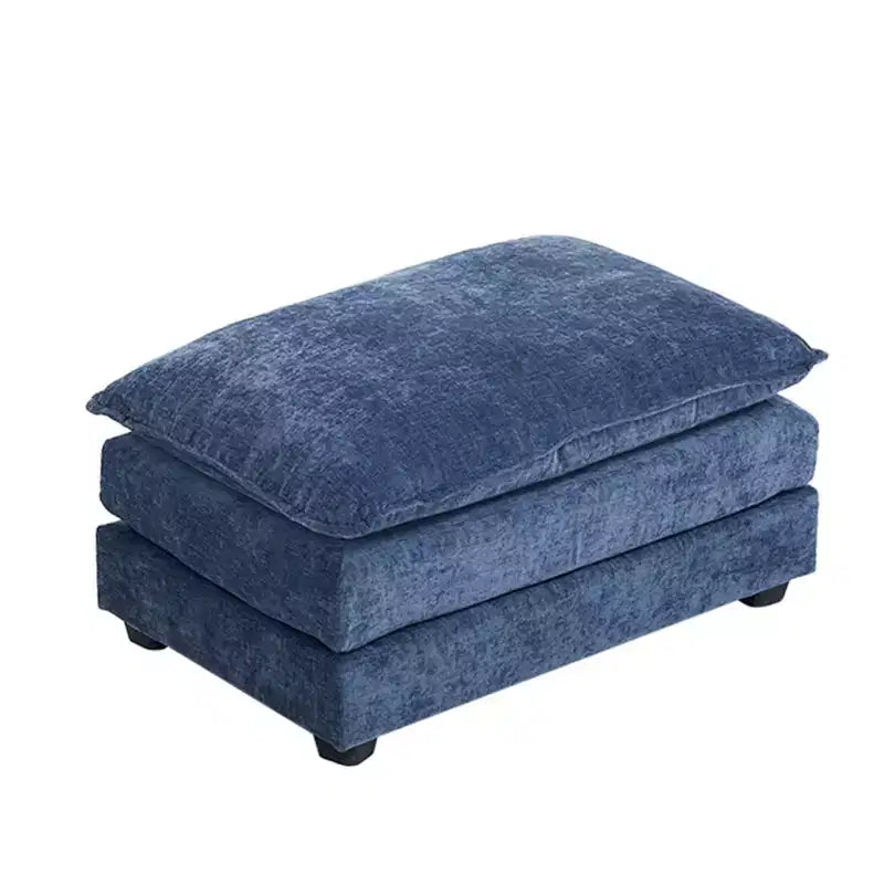 Pouf in ciniglia a doppio cuscino – Nero / Blu / Bianco, 1 posto