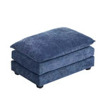 Pouf in ciniglia a doppio cuscino – Nero / Blu / Bianco, 1 posto