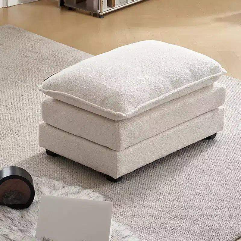 Pouf in ciniglia a doppio cuscino – Nero / Blu / Bianco, 1 posto