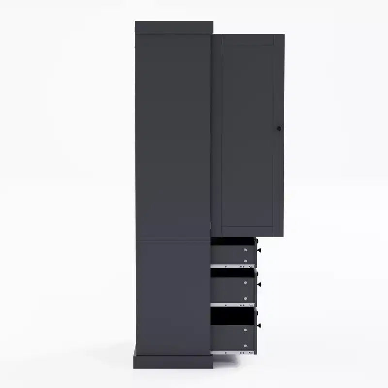 Dispensa da cucina alta 77", crema/grigio/bianco, mobile contenitore indipendente