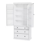 Dispensa da cucina alta 77", crema/grigio/bianco, mobile contenitore indipendente