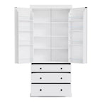 Dispensa da cucina alta 77", crema/grigio/bianco, mobile contenitore indipendente