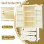 Dispensa da cucina alta 77", crema/grigio/bianco, mobile contenitore indipendente