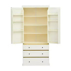 Dispensa da cucina alta 77", crema/grigio/bianco, mobile contenitore indipendente