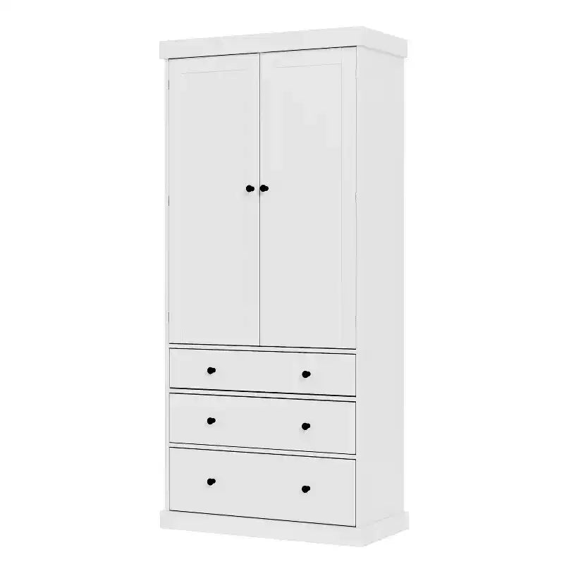 Dispensa da cucina alta 77", crema/grigio/bianco, mobile contenitore indipendente