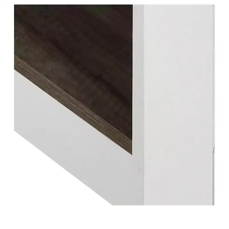 Tavolino da Caffè Quadrato in Legno con Vano Contenitore Semi-aperto, Nero/Marrone/Grigio/Bianco Sporco/Multicolore, 1 Posto