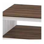 Tavolino da Caffè Quadrato in Legno con Vano Contenitore Semi-aperto, Nero/Marrone/Grigio/Bianco Sporco/Multicolore, 1 Posto