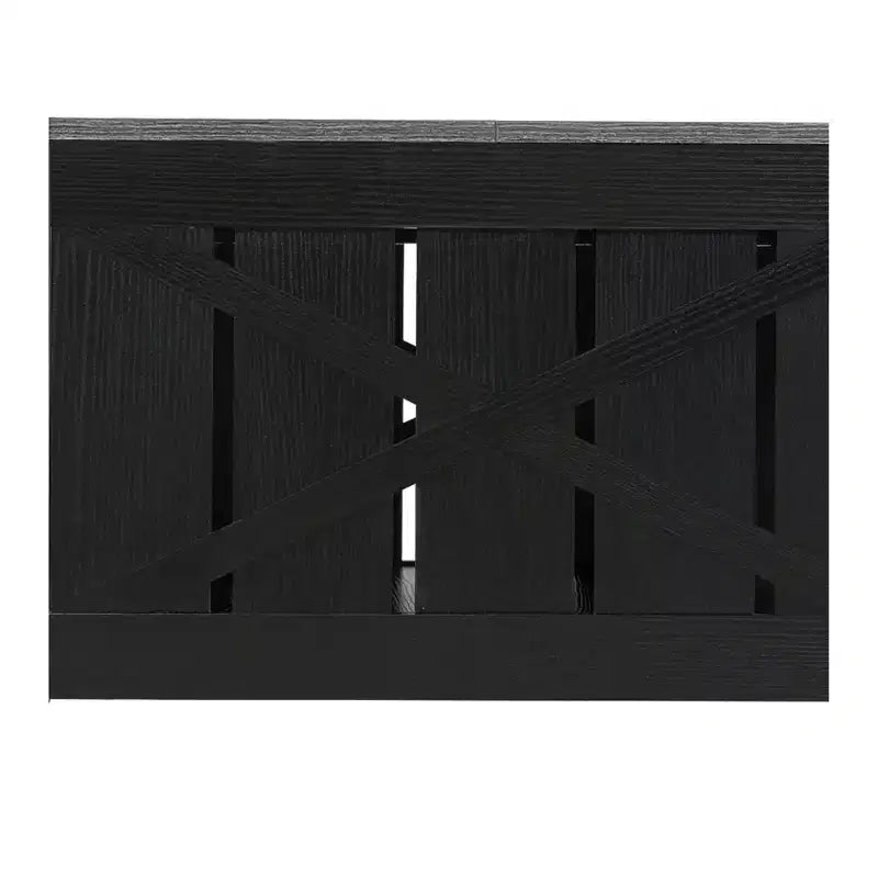 Tavolino da Caffè Quadrato in Legno con Vano Contenitore Semi-aperto, Nero/Marrone/Grigio/Bianco Sporco/Multicolore, 1 Posto