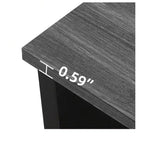 Tavolino da Caffè Quadrato in Legno con Vano Contenitore Semi-aperto, Nero/Marrone/Grigio/Bianco Sporco/Multicolore, 1 Posto