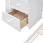 Letto a castello a L con due letti singoli sovrapposti, scale con contenitore, 4 cassetti e mensole, grigio/bianco, per bambini, ragazzi e adulti