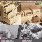 Sistema Organizzatore per Armadio Resistente Beige/Bianco con Cassetti e Ripiani, Adatto per un Nucleo Familiare di 2 Persone