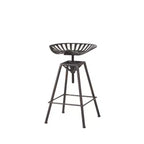 HomeRoots Bronze Iron Backless Adjustable Height Swivel Bar Chair