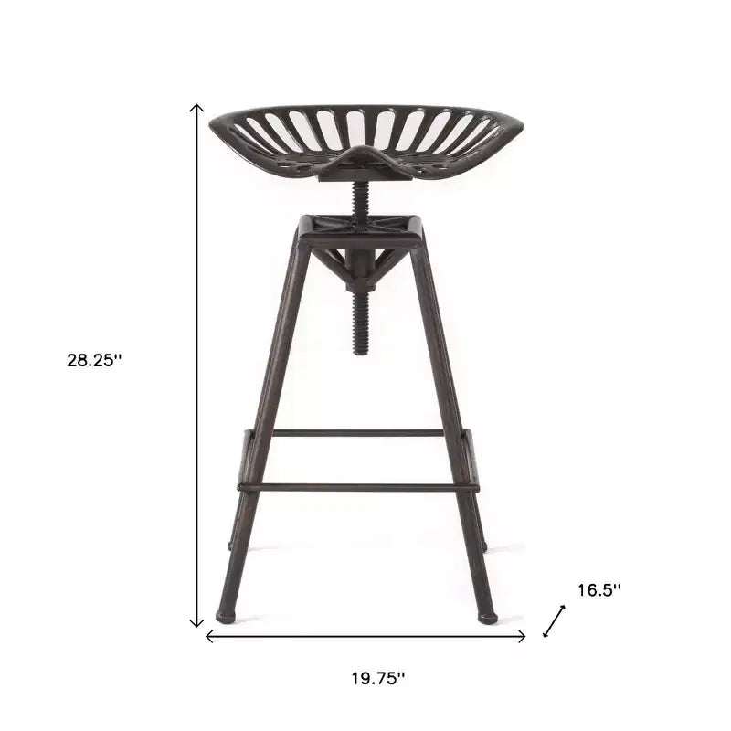 Sgabello da bar girevole senza schienale in ferro bronzato, regolabile in altezza, portata massima 136 kg, 1 pezzo