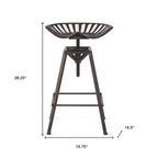 Sgabello da bar girevole senza schienale in ferro bronzato, regolabile in altezza, portata massima 136 kg, 1 pezzo