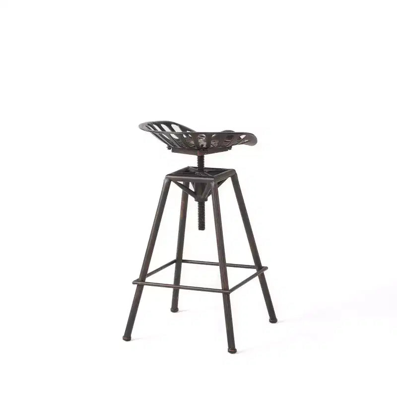 Sgabello da bar girevole senza schienale in ferro bronzato, regolabile in altezza, portata massima 136 kg, 1 pezzo