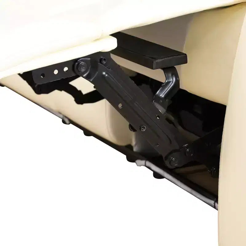 Divanetto reclinabile elettrico biposto in pelle bianca con ricarica USB, contenitore e portabicchieri