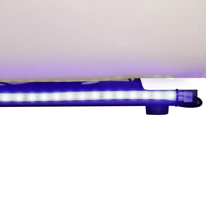 Divanetto reclinabile elettrico biposto in pelle bianca con ricarica USB, contenitore e portabicchieri