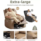 Poltrona Reclinabile Elettrica Oversize Multicolore con Girevole a 360°, Massaggio e Riscaldamento – Sedile Singolo