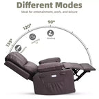 Poltrona Reclinabile Elettrica Oversize Multicolore con Girevole a 360°, Massaggio e Riscaldamento – Sedile Singolo