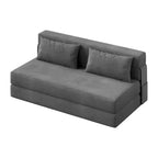 80 Convertible Folding Sofa Bed, Portable Lazy Floor Sofa Lounger, Convertible Futon Couch with Pillow, Modern Linen Fabric, for Living Room(Large)