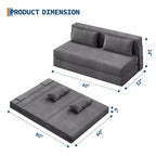 Divano Letto Pieghevole Convertibile 80, Divano Lounge da Pavimento Portatile Pigro, Divano Futon Convertibile con Cuscino, Tessuto in Lino Moderno, per Soggiorno (Grande)