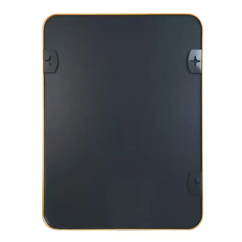 Specchio da parete rettangolare con cornice in alluminio dorato, 24x36 pollici, singolo