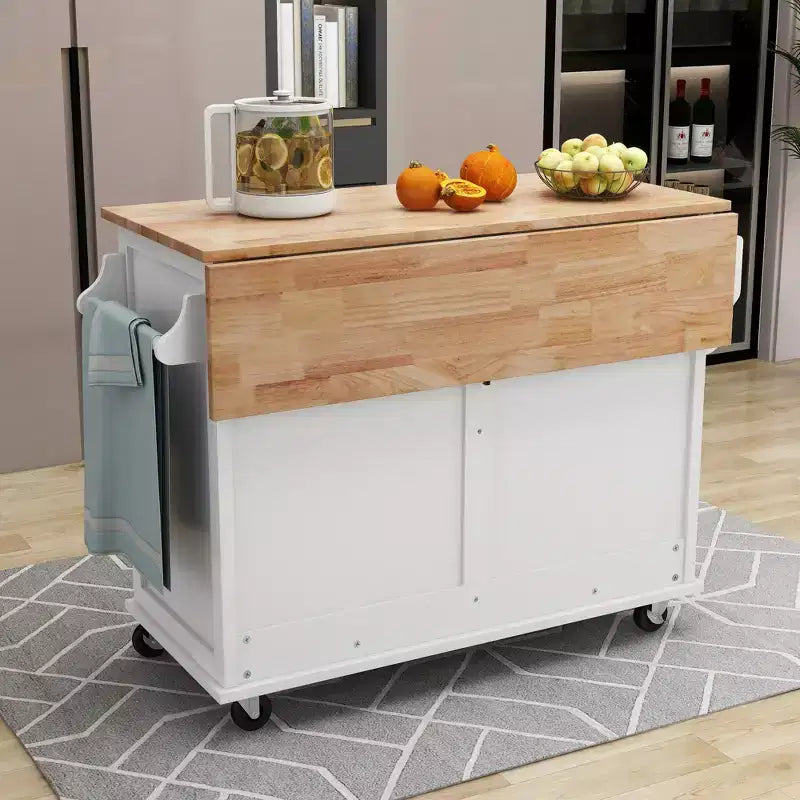 Isola Cucina con Piano a Ribalta e Anta Scorrevole Stile Fienile, 2 Cassetti – Nero/Bianco