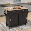 Isola Cucina con Piano a Ribalta e Anta Scorrevole Stile Fienile, 2 Cassetti – Nero/Bianco