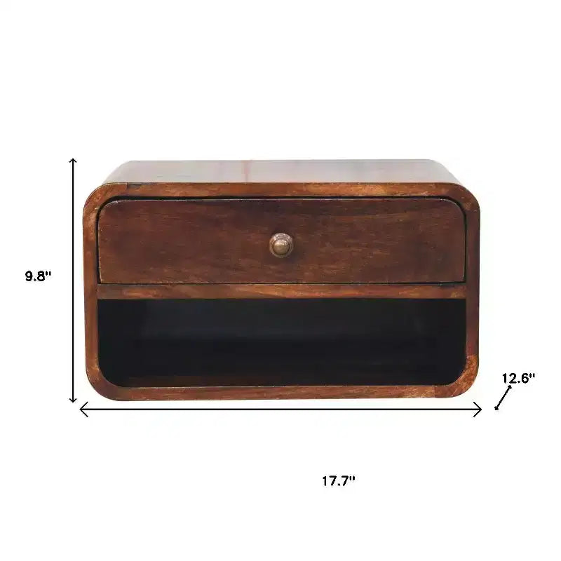 Comodino sospeso a un cassetto marrone per adulti