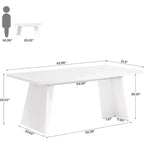 Tavolo da pranzo rettangolare bianco per 4-6 persone, con base a due piedistalli