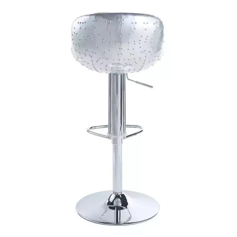 Sgabello da bar in similpelle marrone anticato con braccioli, 45 cm – 1 posto