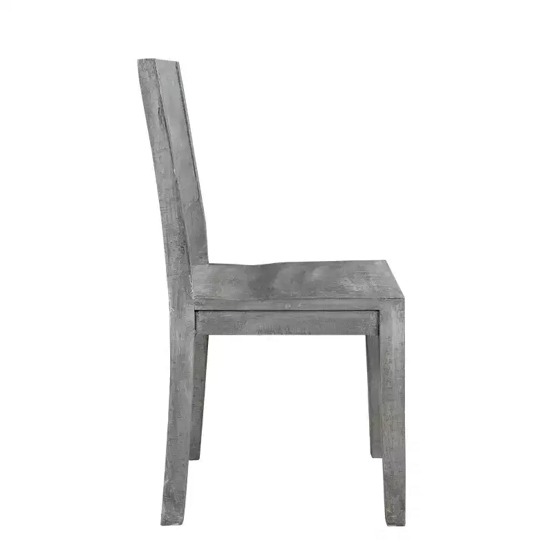 Set di 2 sedie da pranzo in legno di mango grigio