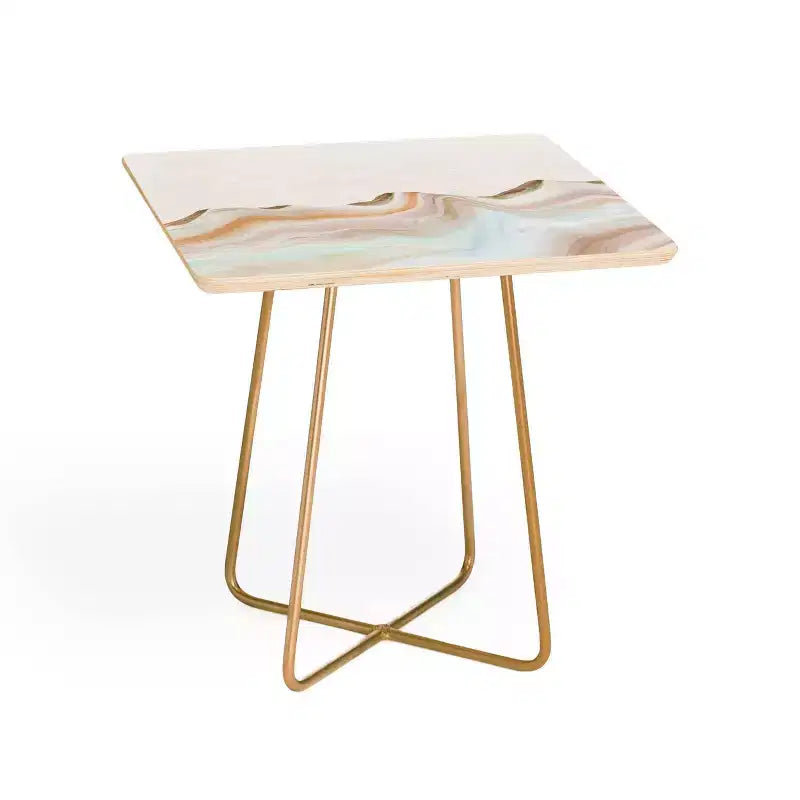 Tavolino quadrato Marbling Mountains – Oro, piano multicolore, per 1 persona