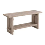 Set panca e attaccapanni con mensola in legno di mango Driftwood da 100 cm (2 pezzi)